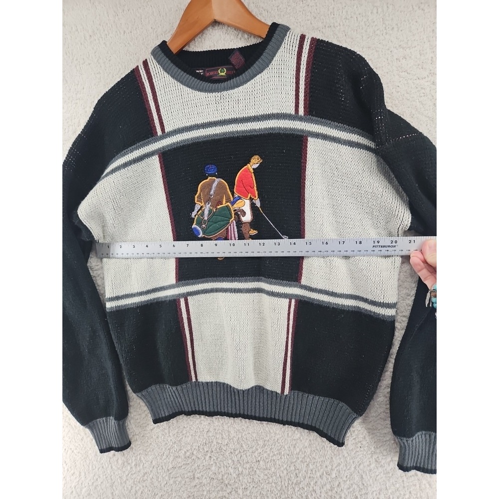 80's Vintage Robert Bruce Large Pullover embroidered golf Themed Rare Find - Picture 7 of 9
